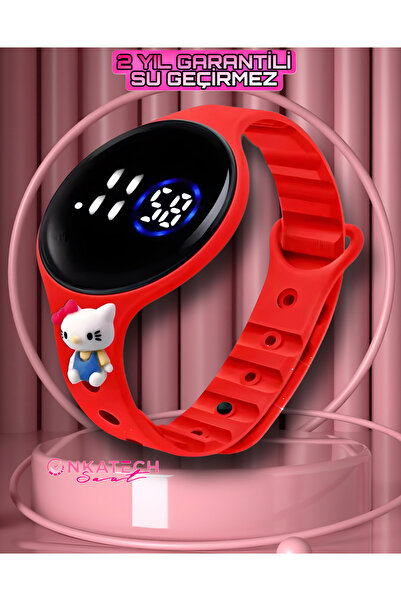 Onkatech Su Geçirmez Figürlü Dijital Dokunmatik Led Ekran Çocuk Saati