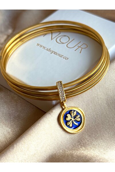 Nour Co Ajda Bilezik Charm Mavi Yonca
