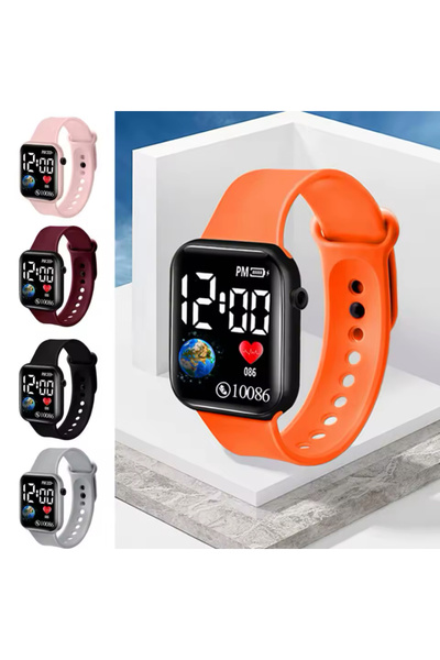 Onkatech Su Geçirmez Figürlü Dijital Dokunmatik Led Ekran Işıklı Çocuk Saati