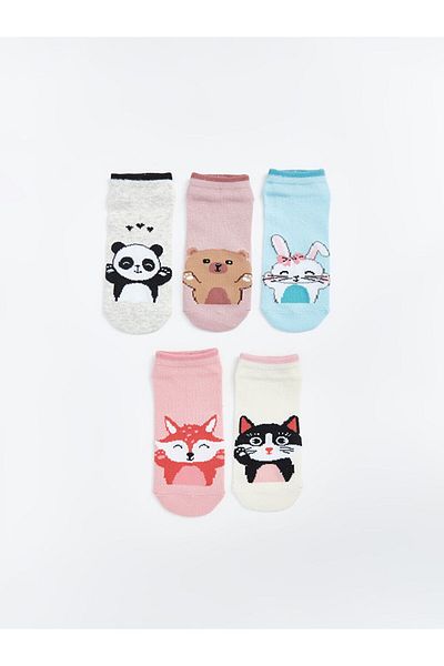 LC Waikiki New Season Patterned Girls' Booties Socks 5-Piece - S58766Z4