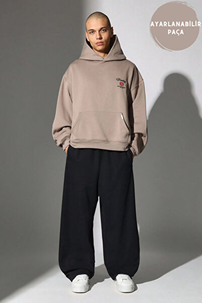 BSBSPOR KIŞLIK Ultra Bol Tarz Baggy Eşofman Altı Ayarlanabilir Paçalı İster Düz İster Jogger Paça