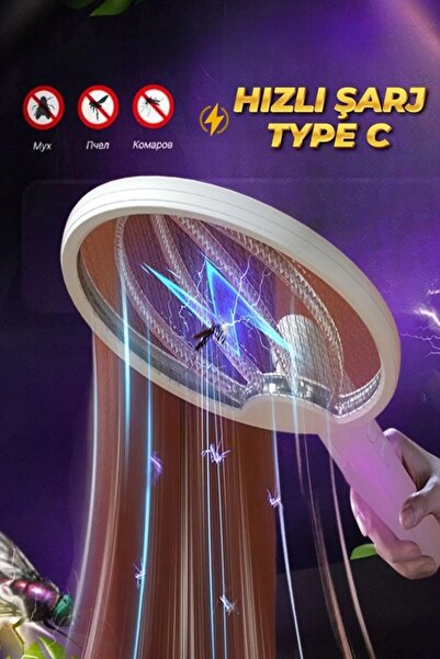 Genel Markalar Şarjlı Sinek Raketi Sivrisinek Öldürücü Raket Haşere Öldüren E...