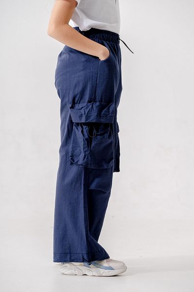 GİYİCEM TEKSTİL Girl's Elastic Waist Cargo Pants 2572