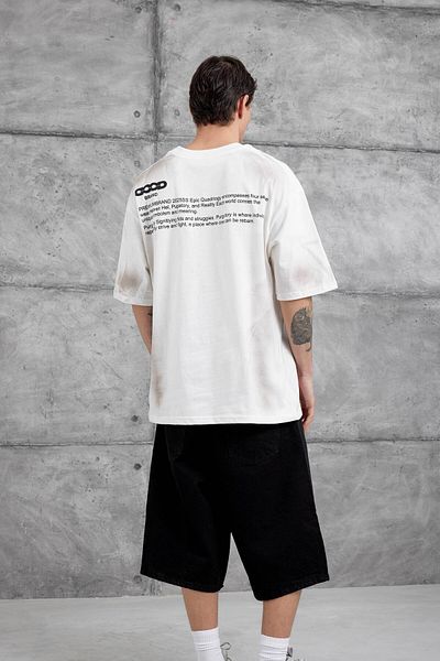 NOMARC Λευκό μπλουζάκι με καλό γραμμένο oversize