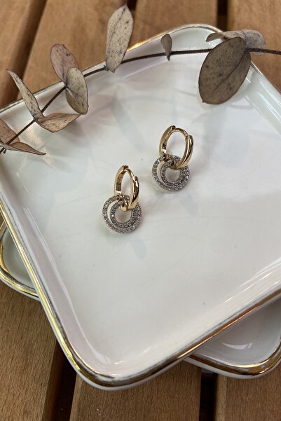AURA ATELIER Çelik İkili Çember Küpe Rose Gold