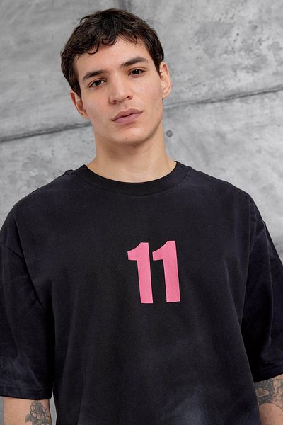 NOMARC Μαύρο M11 Γραμμένο Oversize T-shirt