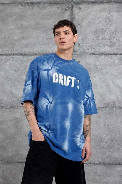 NOMARC Tricou oversize lavabil cu scris Blue Drift