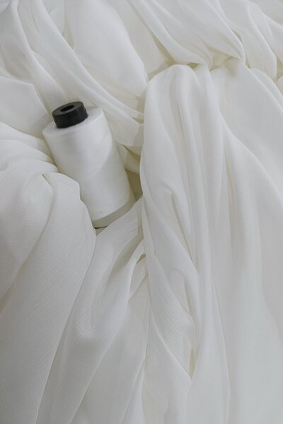 Madame Dower Crepe Bamboo Ultra Draped Anti-Crease Tulle Curtain - 1X3 Tight Pleated Tulle Curtain
