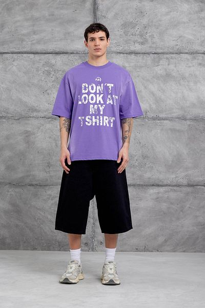 NOMARC Μωβ Μην Κοιτάς Τη Μπλούζα Μου Oversize Tshirt
