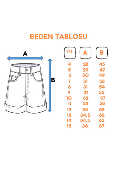 GİYİCEM TEKSTİL Kız Çocuk Bermuda Keten Şort 2877