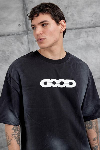 NOMARC Μαύρο μπλουζάκι με καλή γραφή Oversize