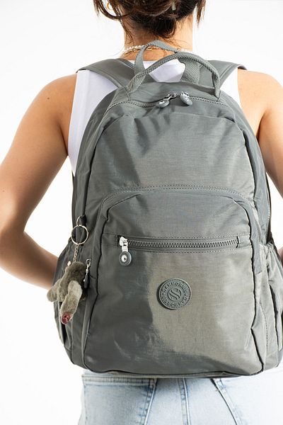 YOGII İzlan Model Unisex Αδιάβροχο τσαλακωμένο ύφασμα πολλαπλών τμημάτων Σχολείο και σακίδιο πλάτης για φορητό υπολογιστή μεγάλου μεγέθους