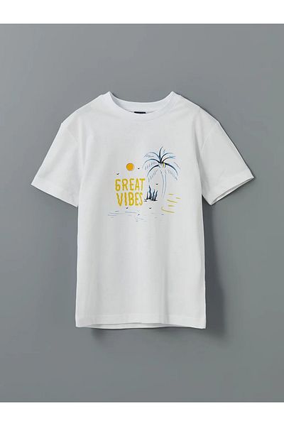 LC Waikiki Αγόρι μπλουζάκι LCW ECO Λευκό Crew Neck