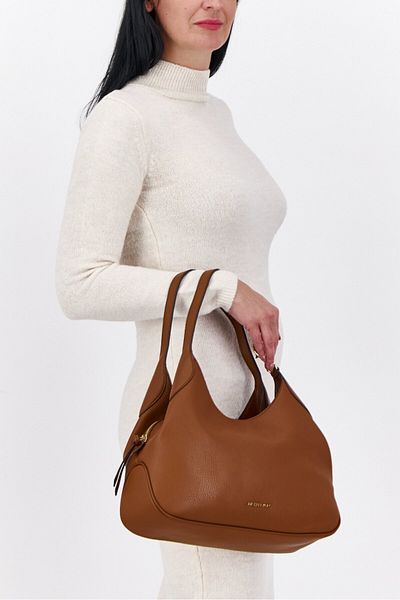 Michael Kors Women Brand Logo Hobo Bag 28 H x 36 L x 11 W cm, Tan