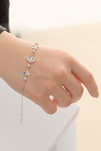 Söğütlü Silver Gümüş rodyumlu kedi gözü ve zirkon taşlı doğa tılsımı bileklik...