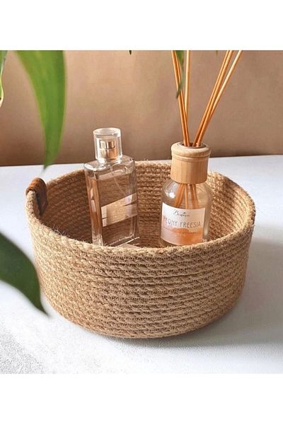 Hediyeninellitonu Organizer Ψάθινο καλάθι 20x8cm