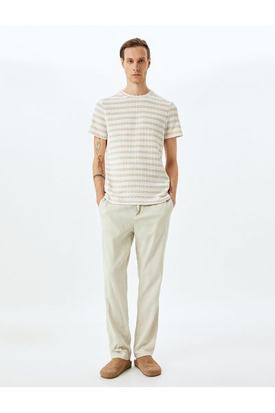 Koton Beige Striped T-Shirt