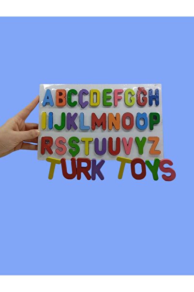Türk Toys ahşap oyuncak bultak puzzle  büyük -küçük alfabe set