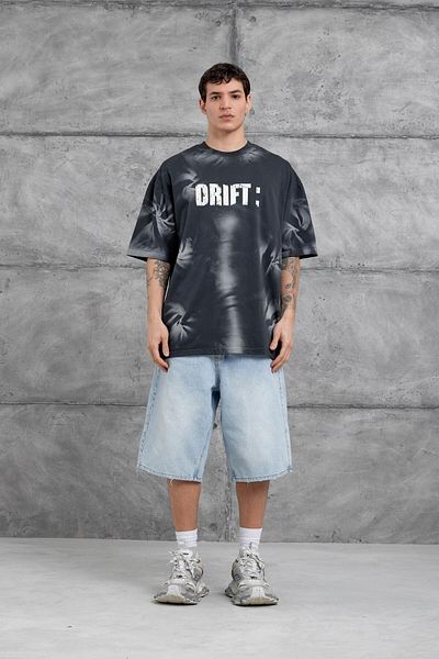 NOMARC Μαύρο Drift Written Washable Oversize Tshirt