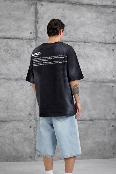 NOMARC Μαύρο μπλουζάκι με καλή γραφή Oversize