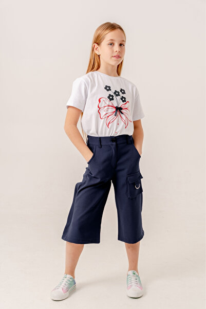 GİYİCEM TEKSTİL Kız Çocuk Bermuda Keten Şort 2859