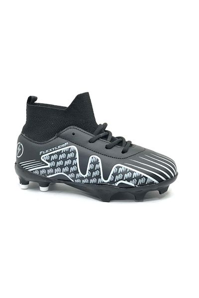 Kids Club Shoes Pantofi de fotbal pentru copii Cool Pele cu șosete - negru