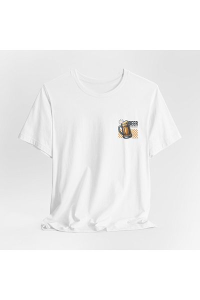IVART Beer Club Unisex Μαύρο μπλουζάκι με λαιμόκοψη 100% βαμβάκι - εμπριμέ