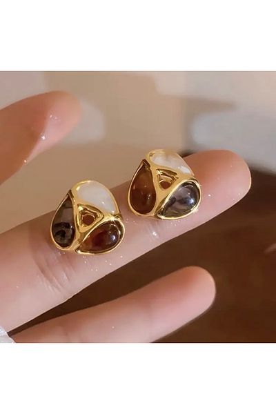 Accessories الفانيليا الجادة الفرنسية الرجعية نمط رائعة الشكل الهندسي تشيكوسلوفاكيا المتخصصة الأقراط النسائية اليومية