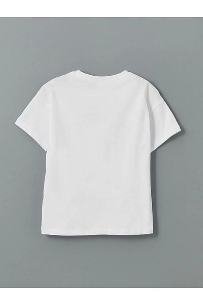 LC Waikiki Lcw Kids Ecru Crew Neck Printed Boys T-Shirt