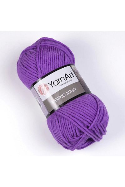 Yarnart Merino Bulky - Πλεκτό Χέρι Νήμα Μωβ-9561