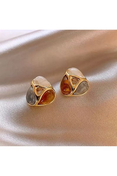 Accessories الفانيليا الجادة الفرنسية الرجعية نمط رائعة الشكل الهندسي تشيكوسلوفاكيا المتخصصة الأقراط النسائية اليومية