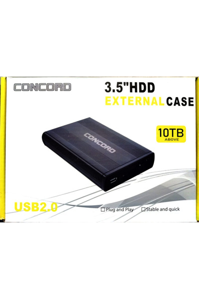 Concord 3.5 Inç Usb 2.0 Harddisk Hdd Kutusu Sata Harici – Metal Kasa, 10tb Destekli, Tak & Çalıştır, C-722