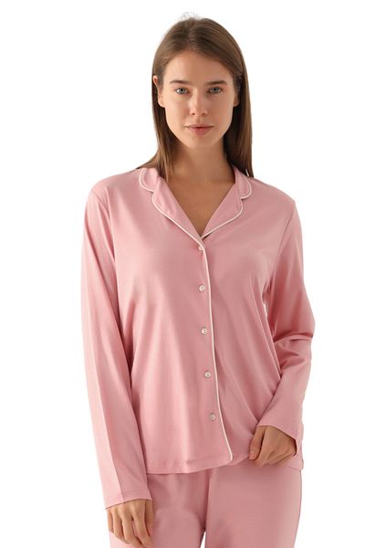 Pierre Cardin Modal Pajama Set 2025 - Modal Combed Cotton Long Sleeve Plain Leg Pajamas