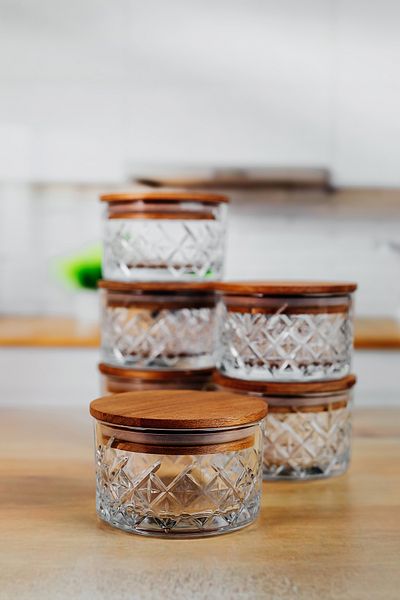 ZURİ DESİGN 4 Pack Wood Vacuum Replacement Lids -Compatible for Elysa and Timeless Breakfast & Storage Containers