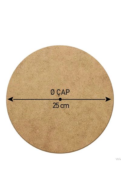 Rapithwin 6 Pieces 25 cm Diameter 3 mm (2.7 mm) Raw Mdf Circle Plate Plate Base