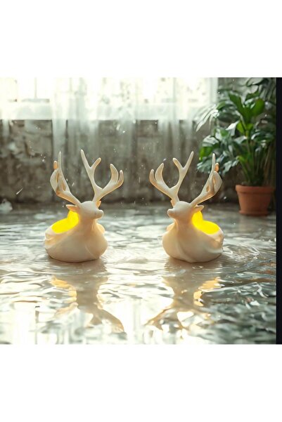 Deha 3D Dekor Geyik Kafası Tealight Mumluk