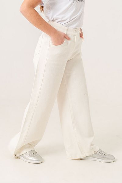 GİYİCEM TEKSTİL Girl's Wide Leg Basic Linen Trousers 2574