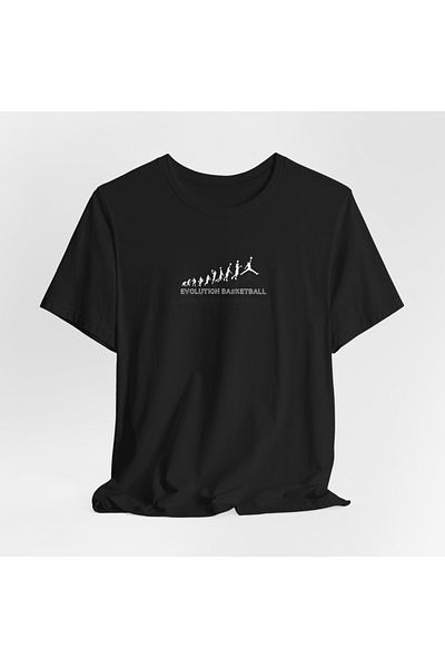 IVART Evolution Basketball Printed Unisex Μαύρο μπλουζάκι με λαιμόκοψη 100% βαμβακερό κοντομάνικο