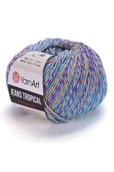 Yarnart Τζιν Tropical - Μαρμάρινο Χειροποίητο Πλεκτό Νήμα Ebruli-618