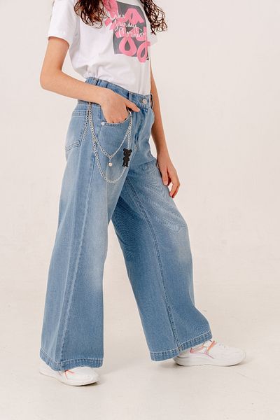GİYİCEM TEKSTİL Girl's Loose Basic Jeans Trousers 2183