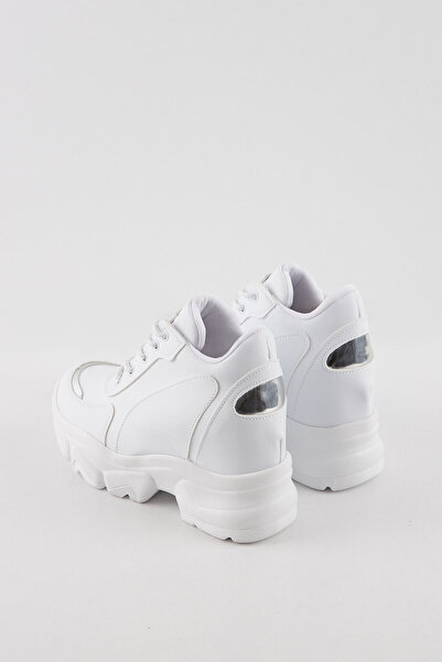 Ayakkabı Delisiyim Mozami White - Hidden Wedge and Thick Sole Women's Sneaker Sports Shoes