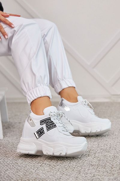 Ayakkabı Delisiyim Teros Hidden Wedge Heels Thick Sole Women's White Sports Shoes Sneaker