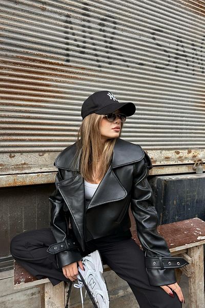 Ekim Store Винтидж дамско кожено велосипедско яке