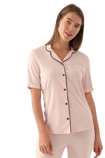 Pierre Cardin Summer Season 2025 Button Short Sleeve, Straight Leg Pajama Set