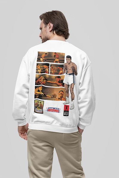 SEVBANO Muhammad Ali Clay Printed Unisex Oversize Legend Boxer Sweatshirt