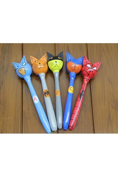 Store Set of 5 Wooden Maracas - Model 1