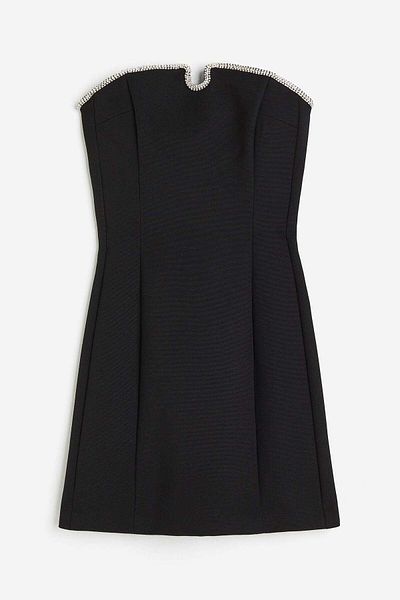 H&M Rhinestone-trimmed bandeau dress