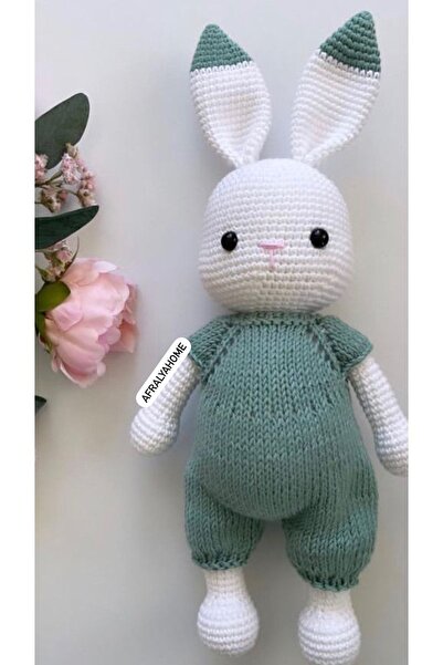 afralya home 25 CM-Büyük Tavşan Uyku Arkadaşı Amigurumi Bebek Hediyelik Organ...