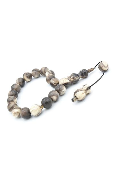 Murty99 Master Work Systematic Sphere Cut Beige Buffalo Horn Efe Mascot Rosary