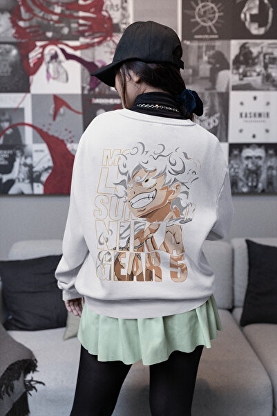 SEVBANO Monkey D. Luffy Nika Gear 5 Tiskana Unisex Oversize Anime Majica